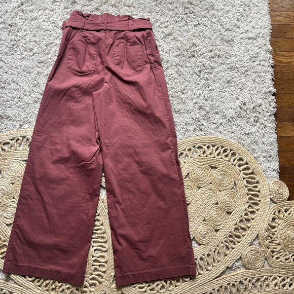 Express Super High Waisted Belted Paperbag Wide Leg Pant 8R - Picture 4 of 6